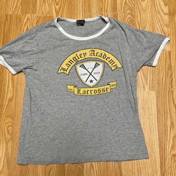 Rare Threads 100% Cotton Size M Langley Academy Lacrosse - Picture 1 of 6